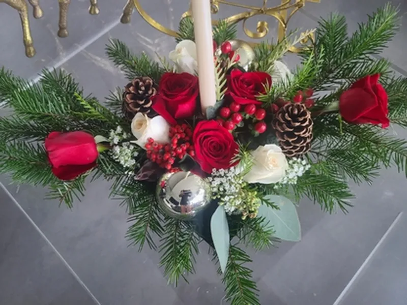 Holiday Arrangements with Candle