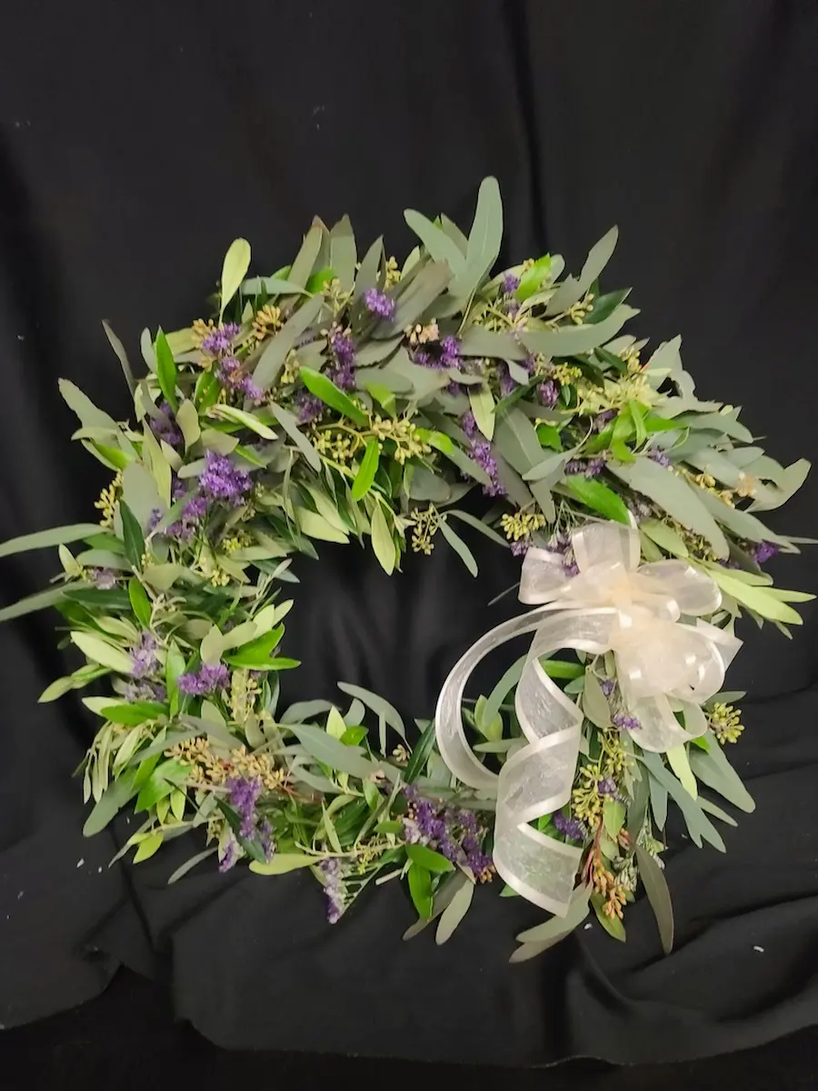 Colorful holiday wreath