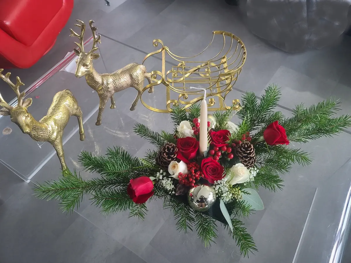 Colorful holiday wreath