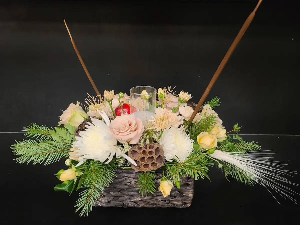 Colorful holiday wreath